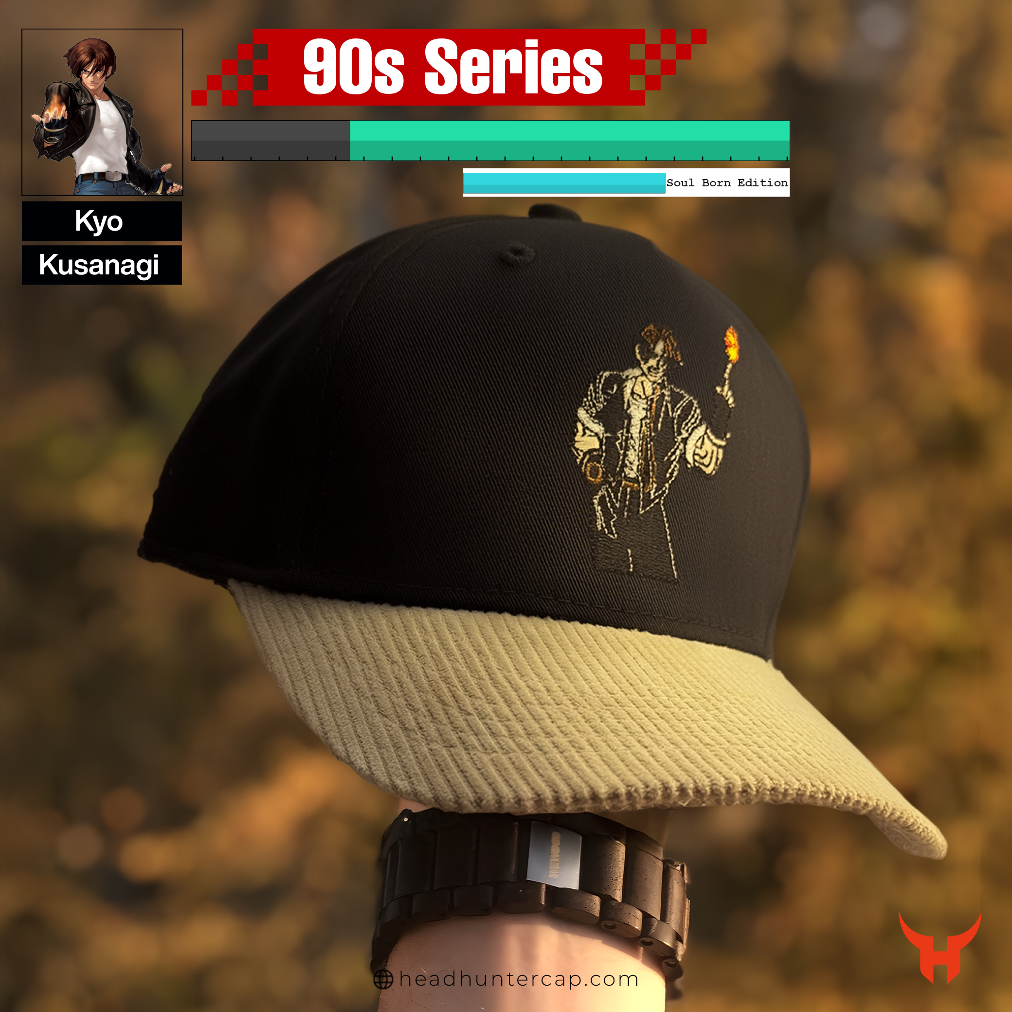 HEAD HUNTER  Kyo Kusanagi BW Cap - KOF -90’s series