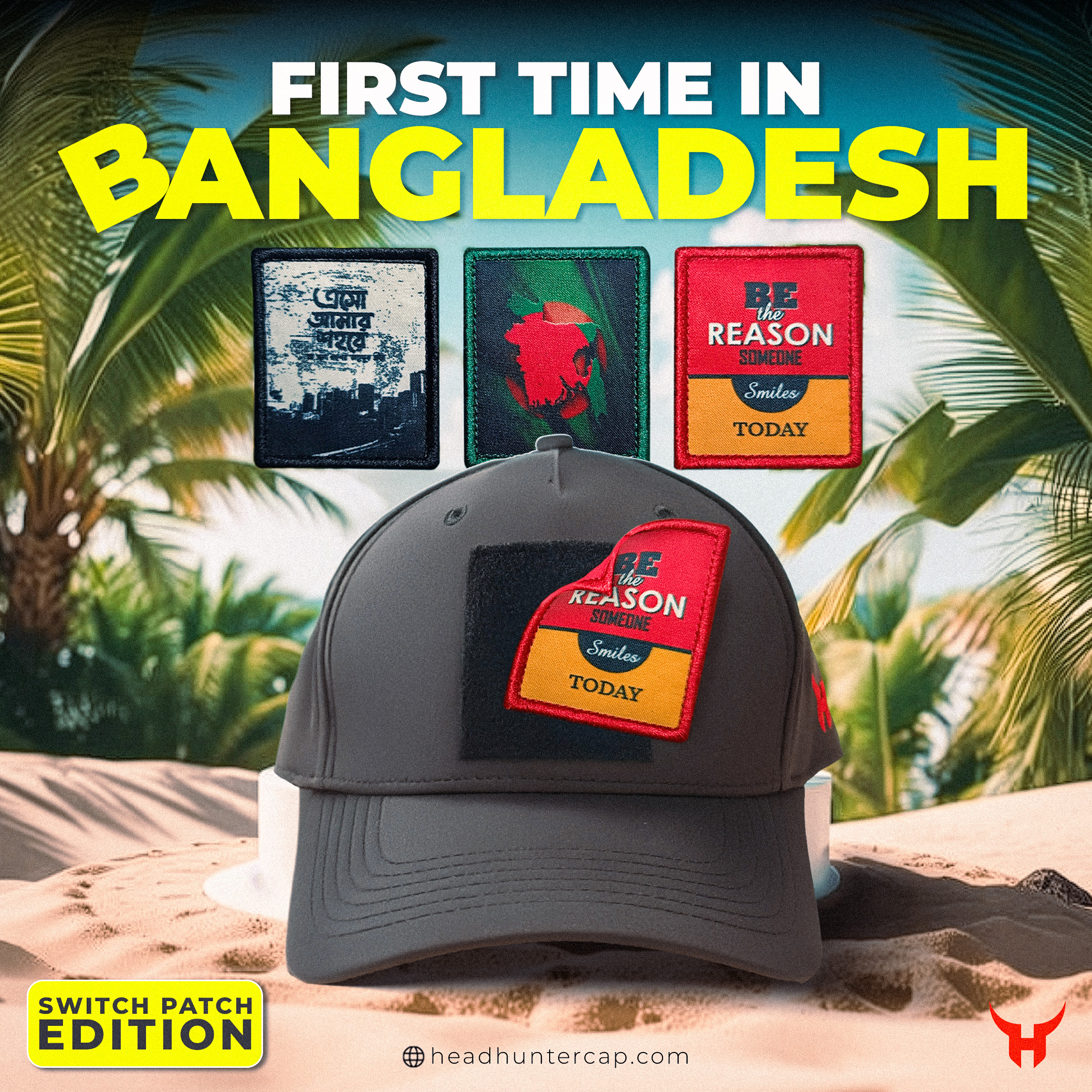 HEAD HUNTER Delta Black Switch Patch Cap